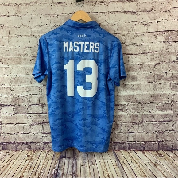 Garb Inc Boys PGA Jr League Maters Blue Camo Short Sleeve Polo - Picture 6 of 12